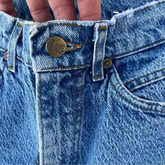 Vintage 80s Lee high rise acid wash bareback taper leg jeans - Picture 5 of 8